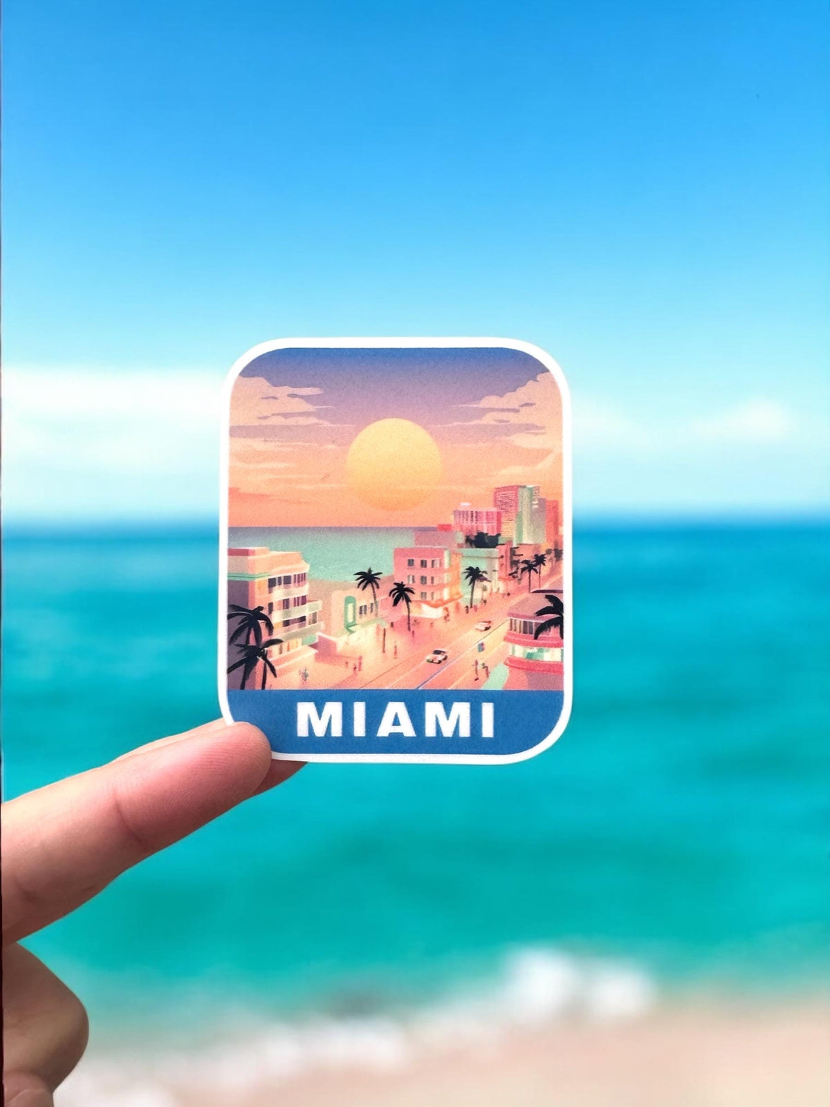 Miami Beach Sticker – Waterproof Vinyl Travel Souvenir