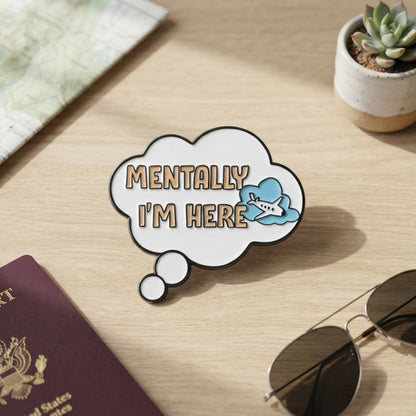Wanderlust Enamel Pin – Adventure Travel Clouds Airplane Jet Setter Patches
