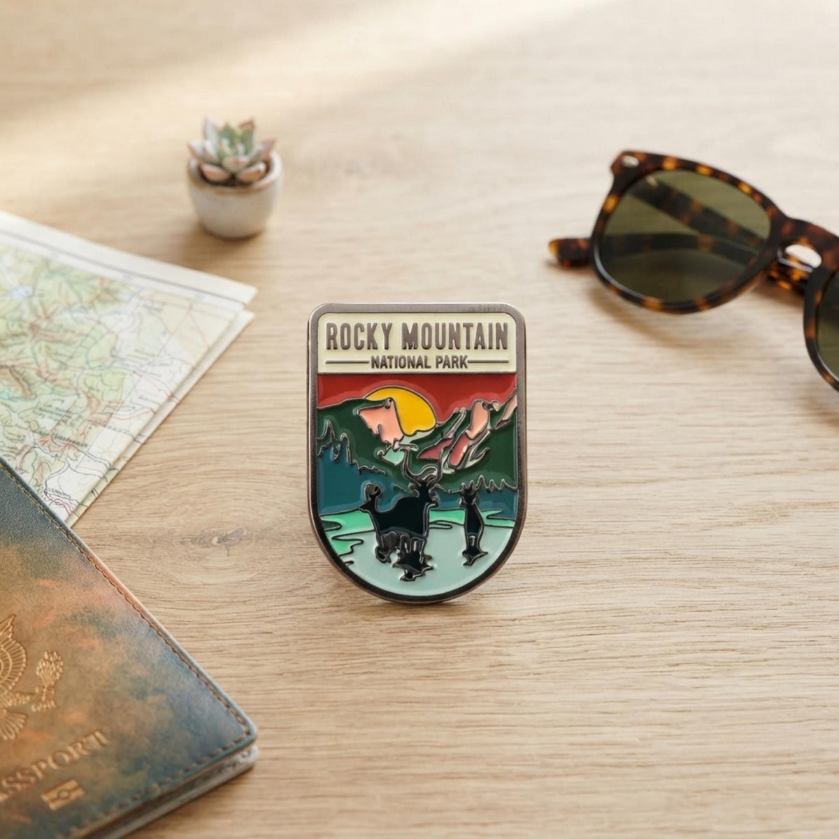 Rocky Mountain National Park Enamel Pin – Travel Souvenir Collection