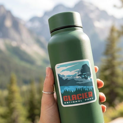 Glacier National Park Vinyl Sticker – Mountain Travel Souvenir