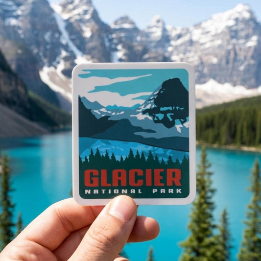 Glacier National Park Vinyl Sticker – Mountain Travel Souvenir
