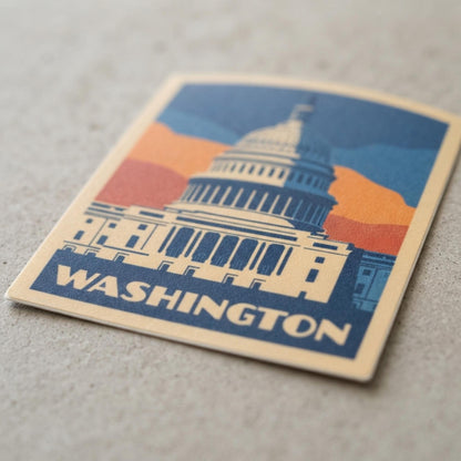 Washington DC Sticker – Travel Souvenir, Waterproof Vinyl Souvenir