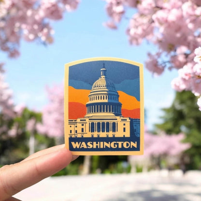 Washington DC Sticker – Travel Souvenir, Waterproof Vinyl Souvenir