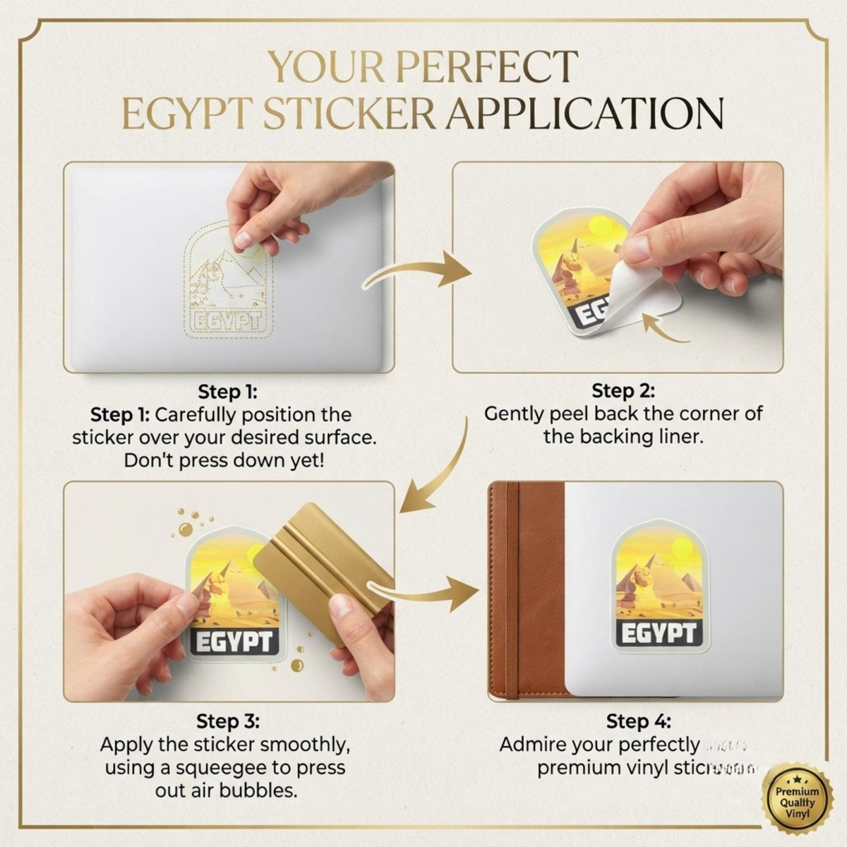 Egypt Travel Sticker – Waterproof Vinyl Giza Pyramid Souvenir