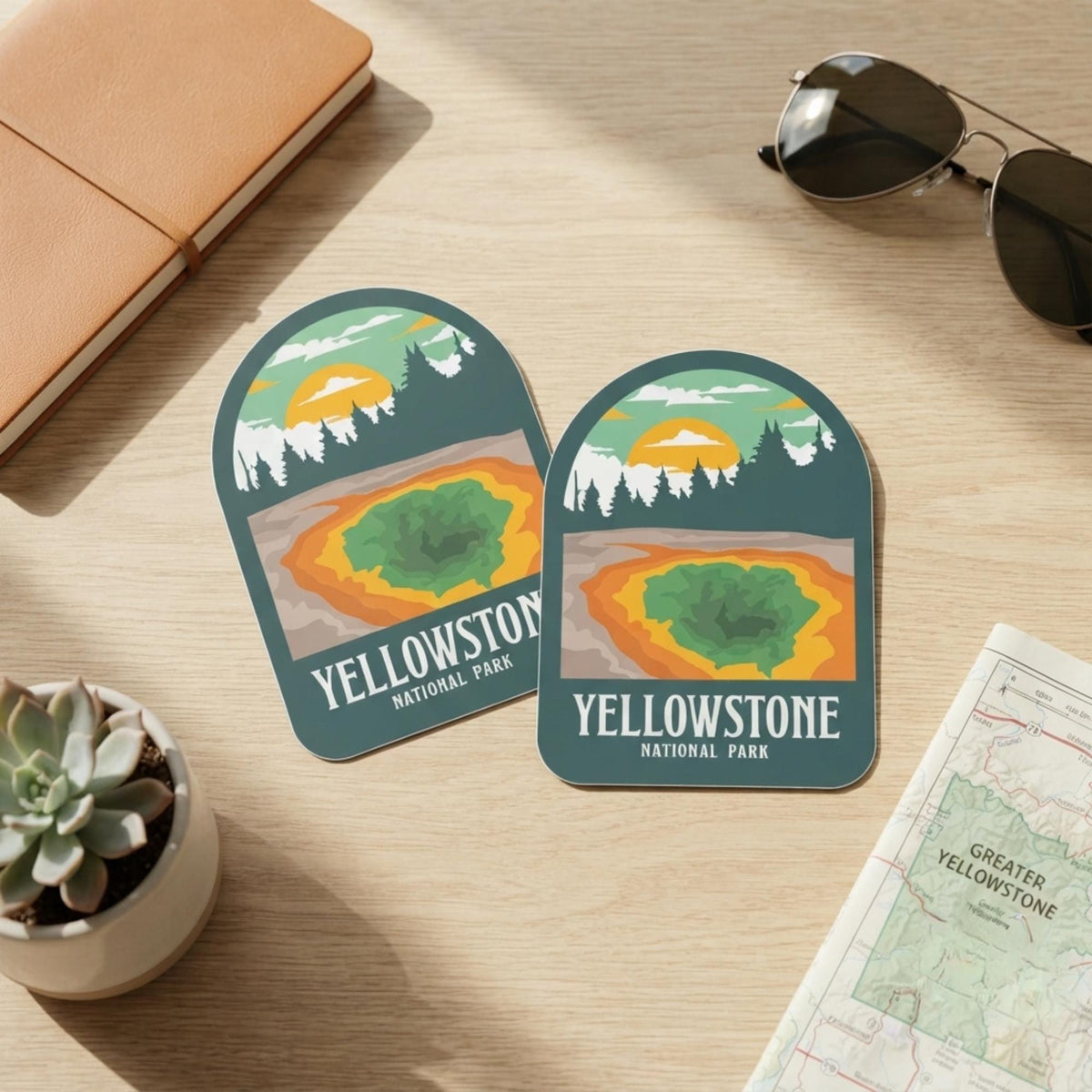 Yellowstone National Park Vinyl Sticker – Waterproof Travel Souvenir