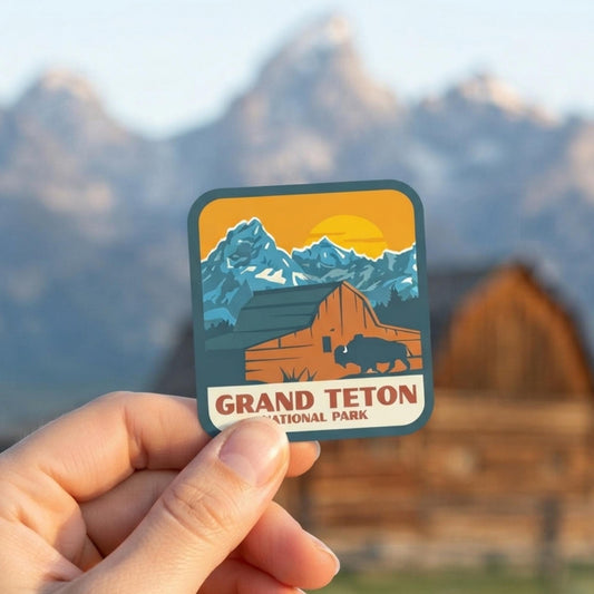 Travel Grand Teton Sticker – National Park Waterproof Vinyl Stickers