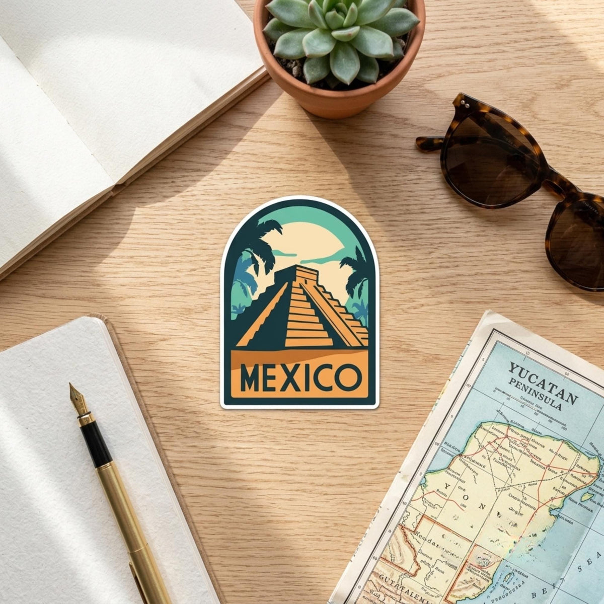 Mexico Travel Vinyl Sticker – Waterproof Souvenir Palm Tree Deco Stickers