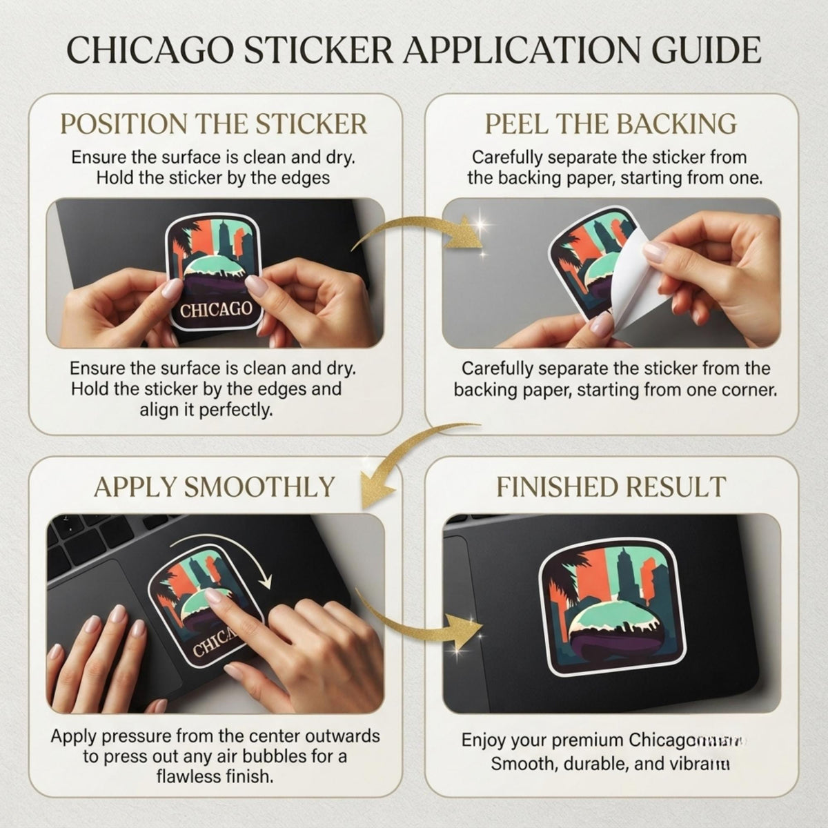 Chicago Travel Sticker – Waterproof Vinyl Sticker Souvenir