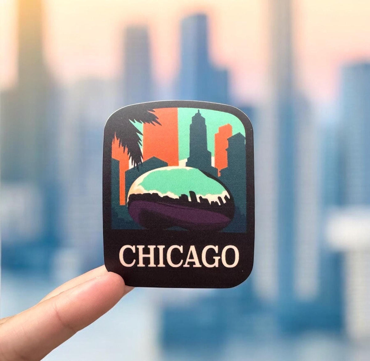 Chicago Travel Sticker – Waterproof Vinyl Sticker Souvenir