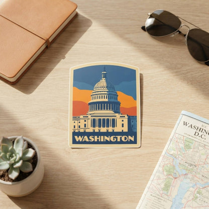 Washington DC Sticker – Travel Souvenir, Waterproof Vinyl Souvenir
