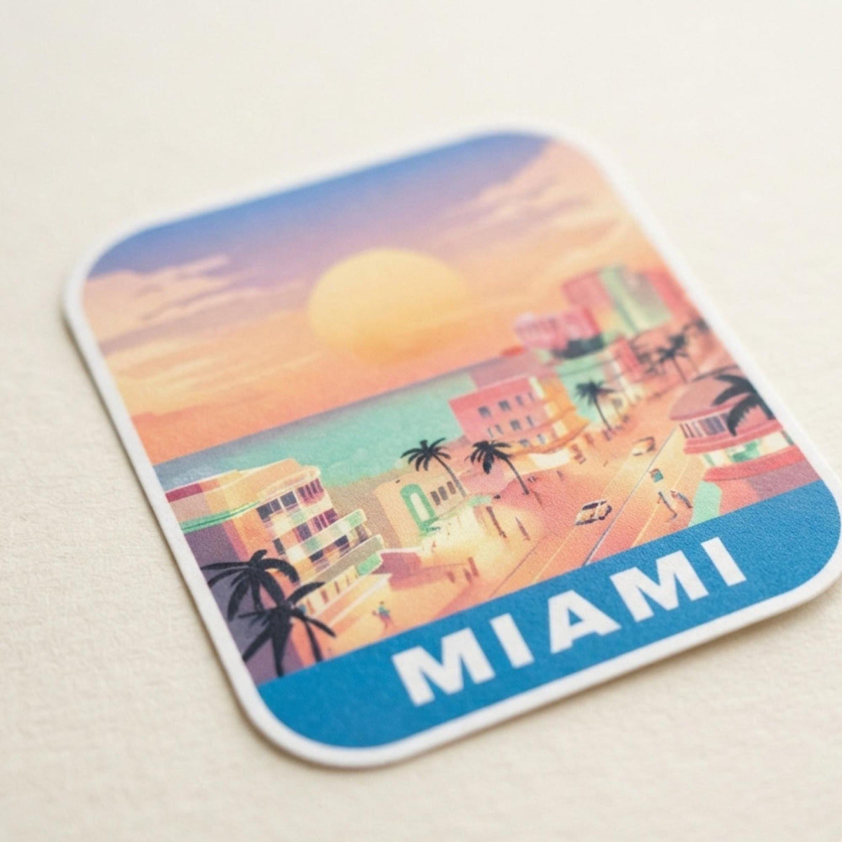 Miami Beach Sticker – Waterproof Vinyl Travel Souvenir