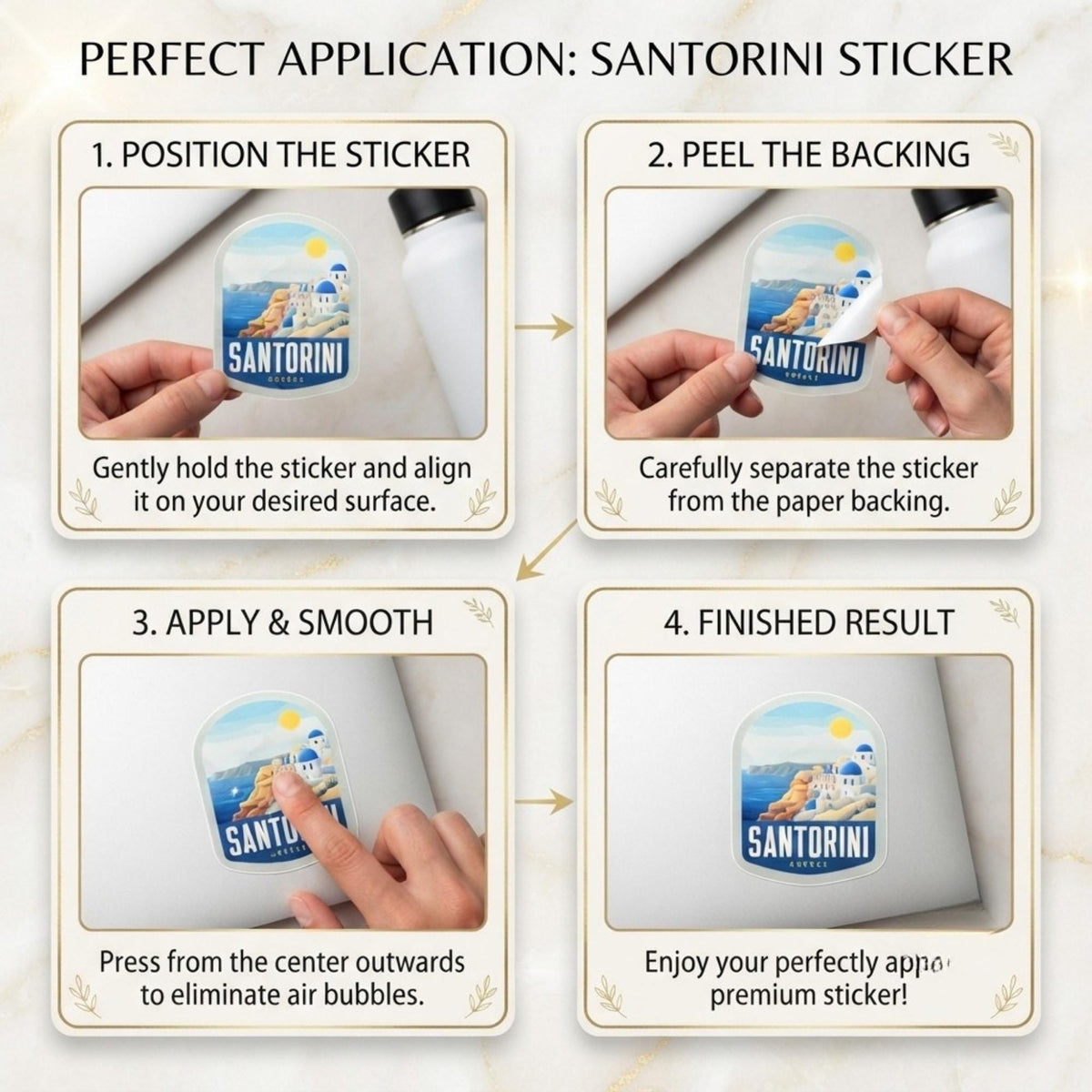 Santorini Greece Sticker – Waterproof Vinyl Travel Souvenir