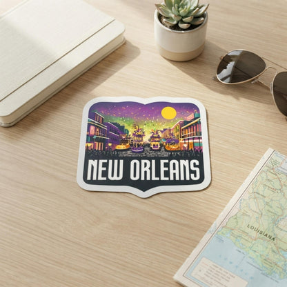 New Orleans Travel Vinyl Sticker – Mardi Gras Waterproof Souvenir Stickers Gift