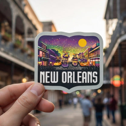 New Orleans Travel Vinyl Sticker – Mardi Gras Waterproof Souvenir Stickers Gift