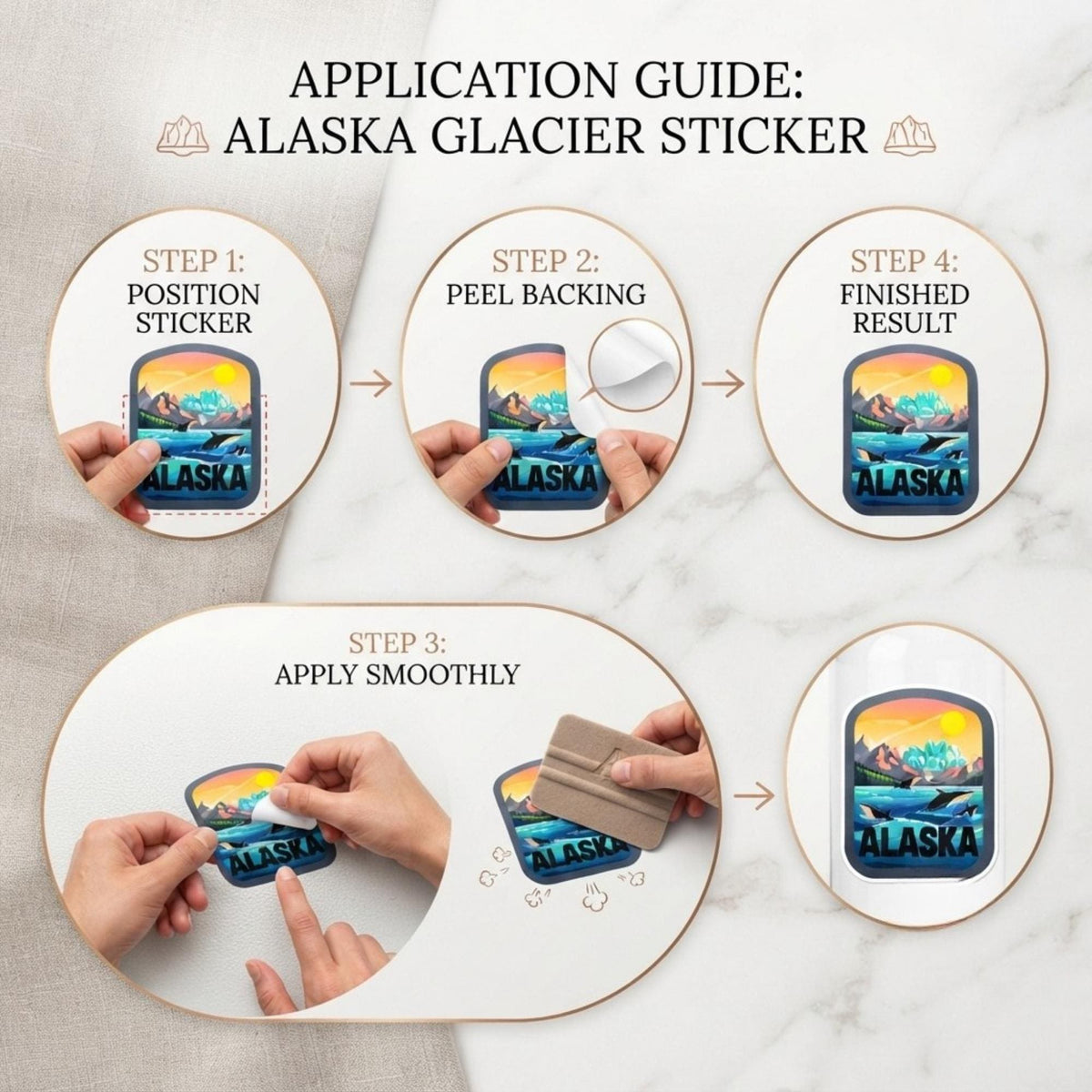 Alaska Travel Sticker for Water Bottle – Outdoor Waterproof Souvenir Vinyl Gift