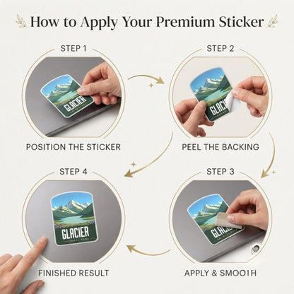 Glacier National Park Vinyl Sticker – Waterproof Travel Souvenir