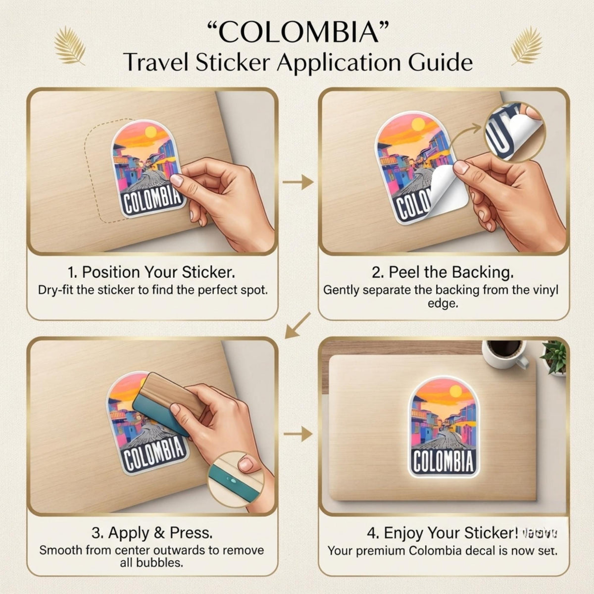 Colombia Travel Sticker – Funny Waterproof Souvenir Vinyl Stickers