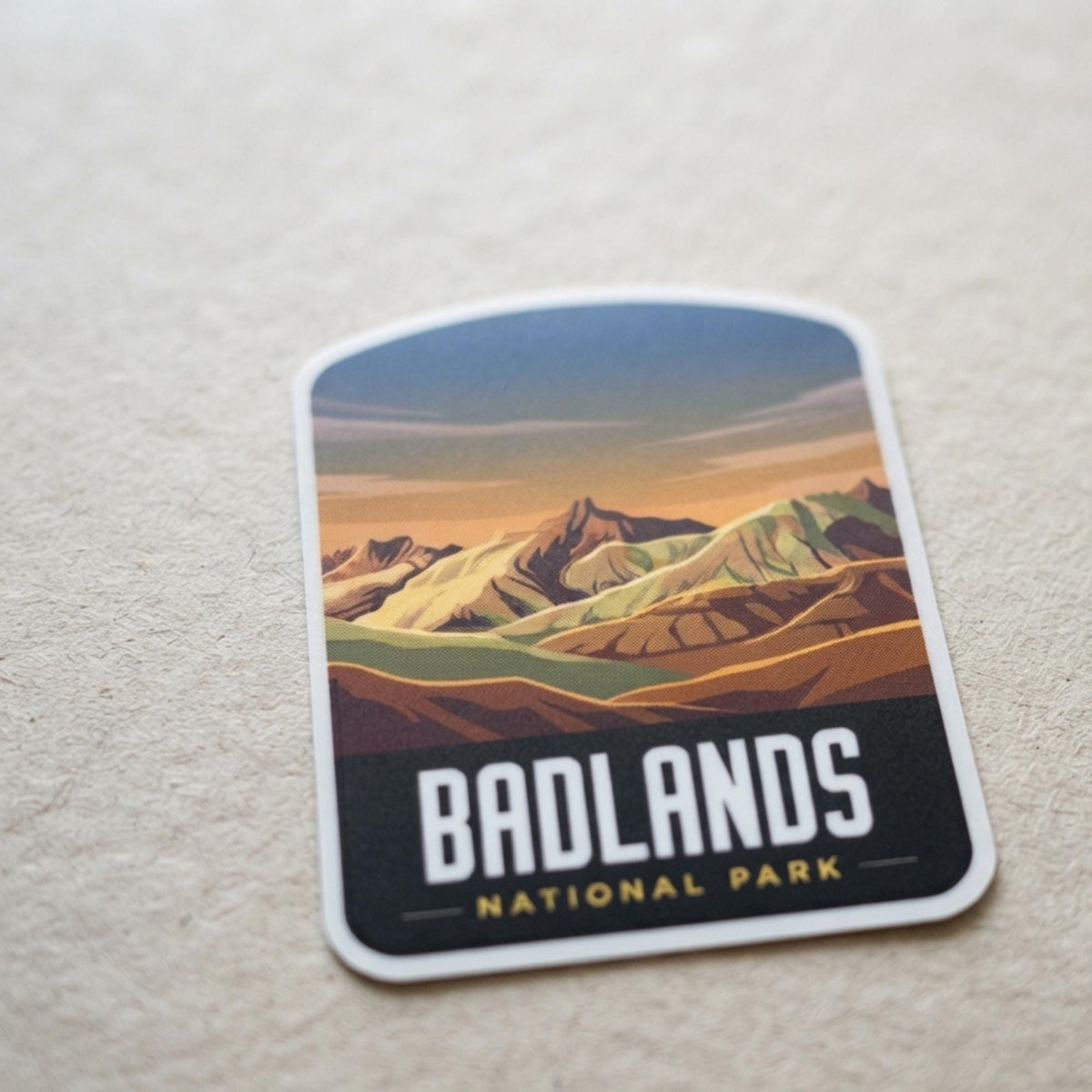 Badlands Travel Vinyl Sticker – National Park Waterproof Souvenir Gift
