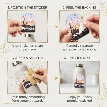 Cappadocia Sticker- Turkey- Travel Stickers- Vinyl Sticker- Waterproof- Water Bottle- Souvenir- Travel Gift