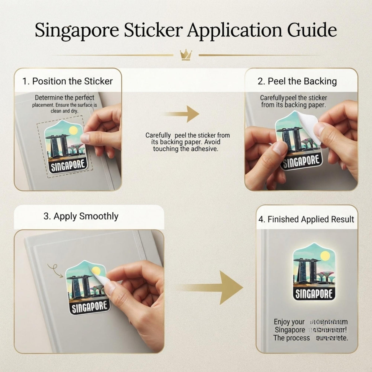 Travel Singapore Sticker – Funny Souvenir Waterproof Asia Vinyl Deco Stickers