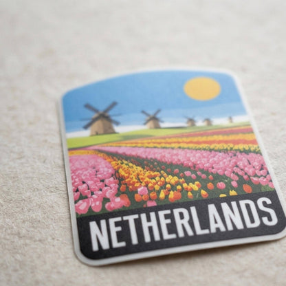 Netherlands Travel Vinyl Sticker – Windmills Waterproof Souvenir Gift