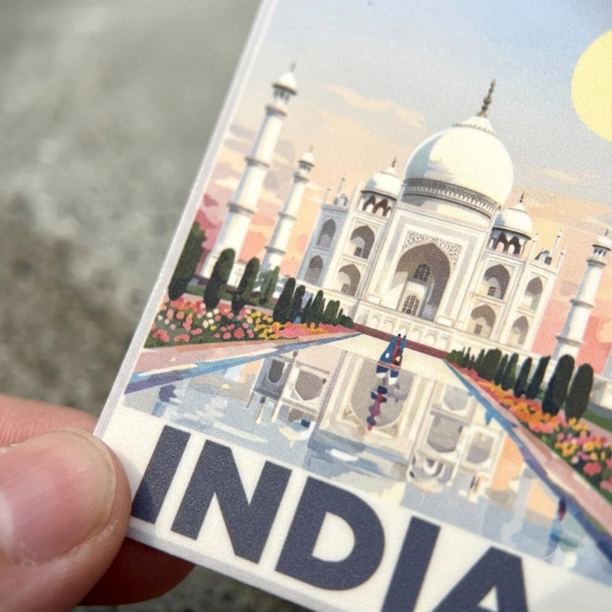 India Travel Vinyl Sticker – Funny Taj Mahal Waterproof Souvenir Gift