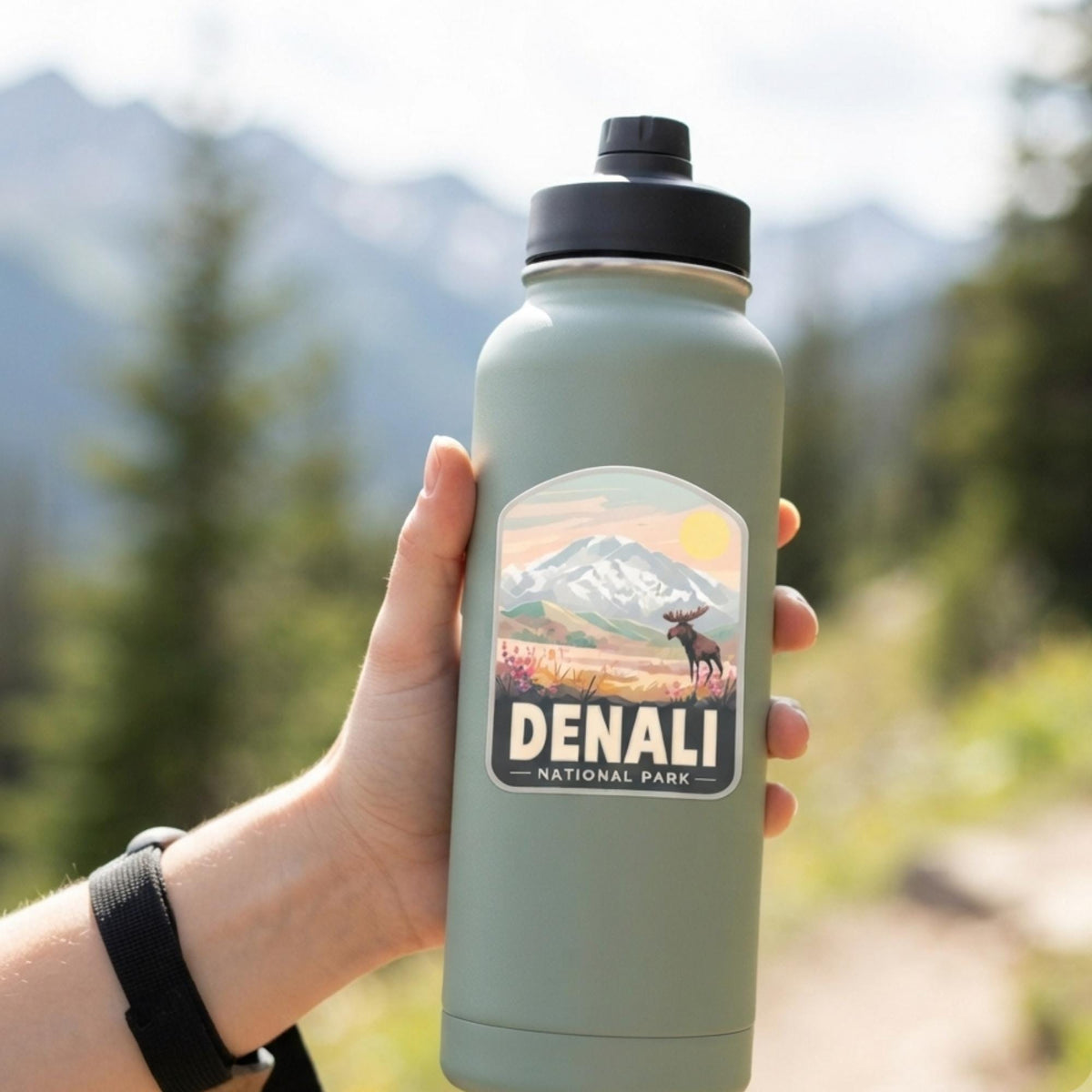 Denali National Park Sticker – Waterproof Alaska Travel Souvenir