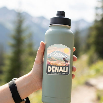 Denali National Park Sticker – Waterproof Alaska Travel Souvenir