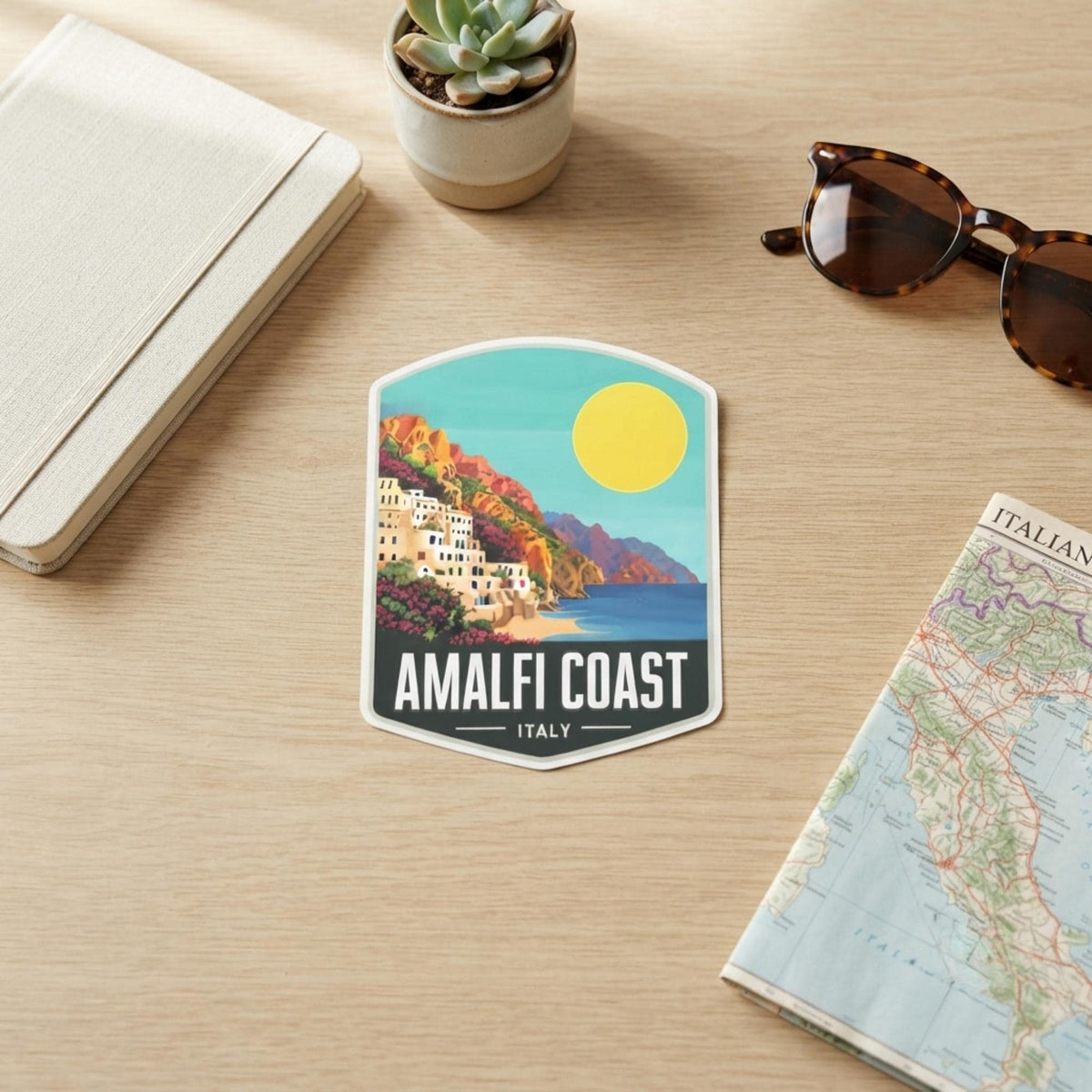 Amalfi Coast Travel Sticker – Waterproof Italy Souvenir Vinyl Gift