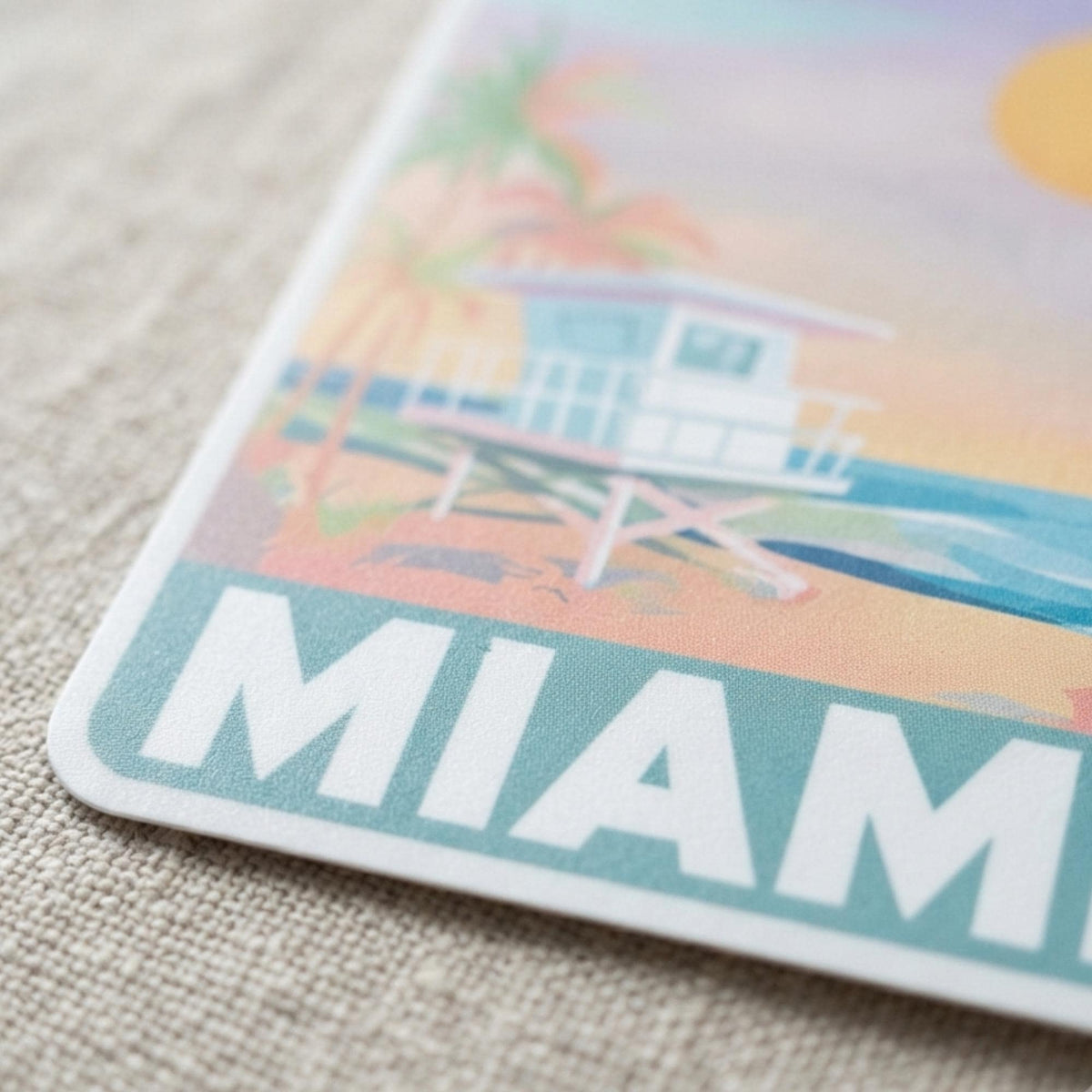 Miami Travel Sticker- Miami Beach- Vinyl Sticker- Waterproof- Water Bottle- Souvenir- Sticker- Travel Gift
