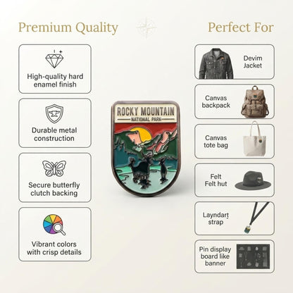 Rocky Mountain National Park Enamel Pin – Travel Souvenir Collection