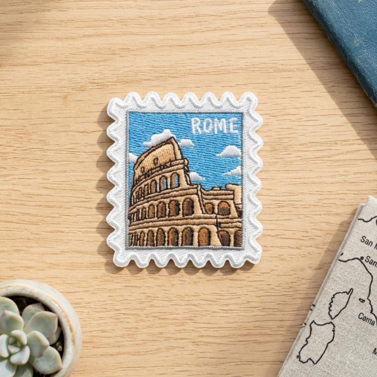 Rome Travel Patch – Colosseum Iron On Wanderlust Souvenir Applique Gift