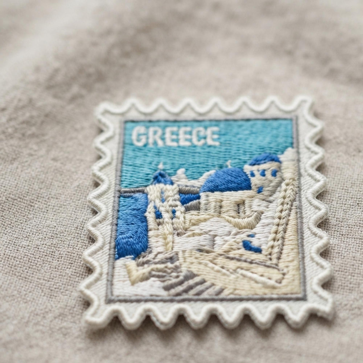 Travel Greece Santorini Patch – Ocean Waves Iron On Souvenir Pin Collector