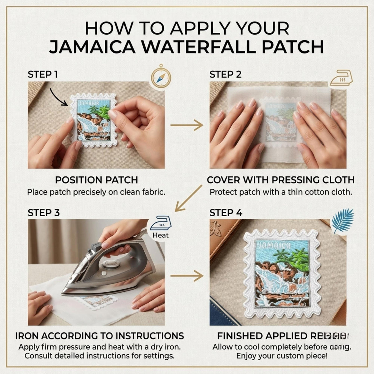 Jamaica Travel Patch – Stamps Iron On Wanderlust Souvenir Applique