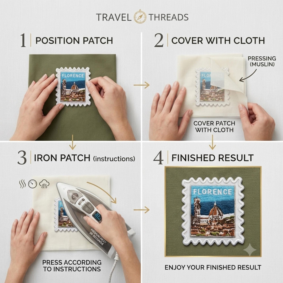 Florence Italy Patch –Travel 2 X 2 Iron On Europe Souvenir Pin Collector