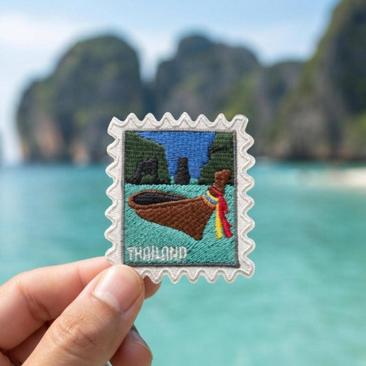 Thailand Travel Patch – Stamps Boat Souvenir Iron On Island Applique Gift