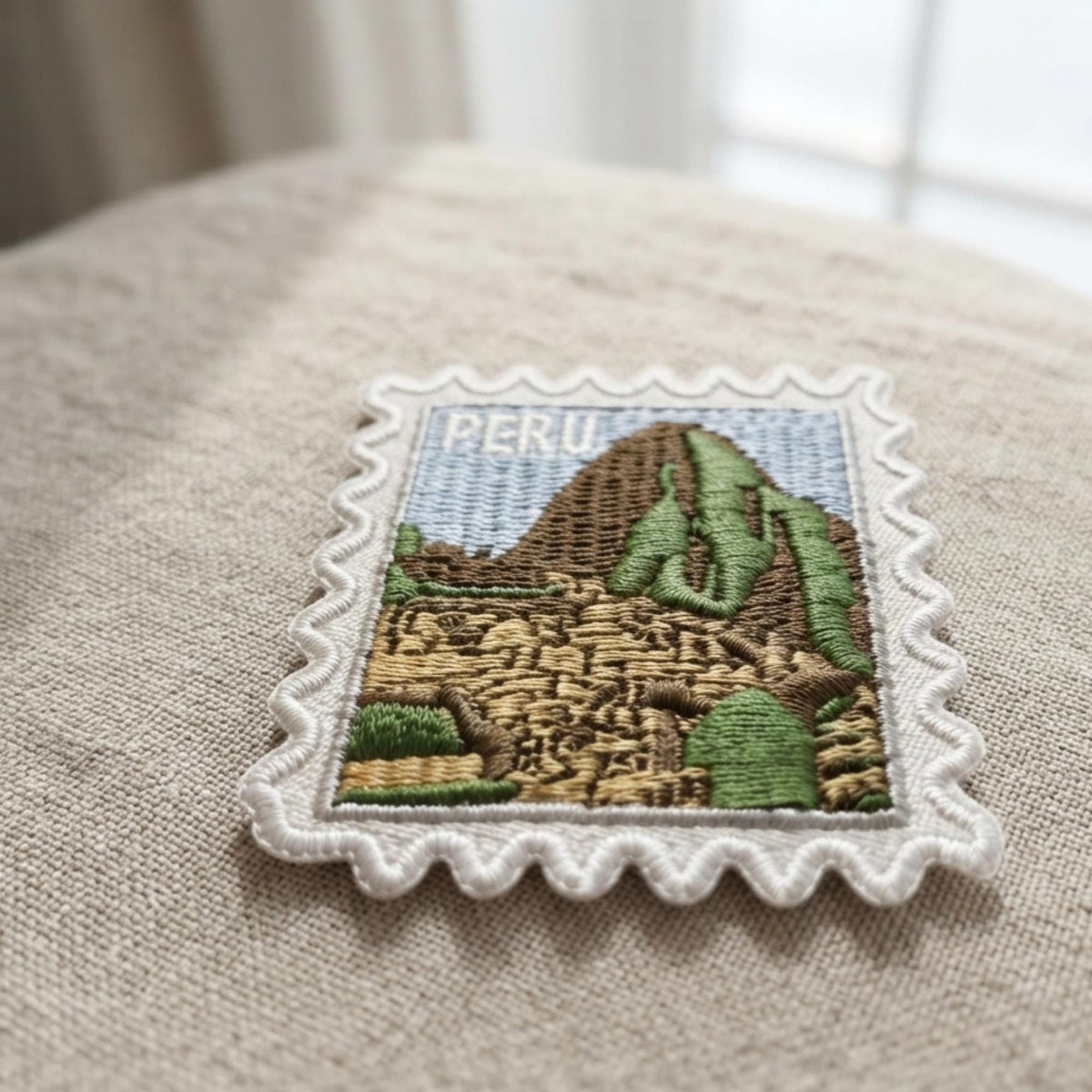 Machu Picchu Peru Stamp Patch – Iron On Adventure Travel Souvenir