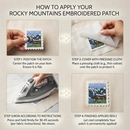 Travel Rocky Mountains Patch – 2 X 2 National Park Iron On Souvenir Hiking Collector