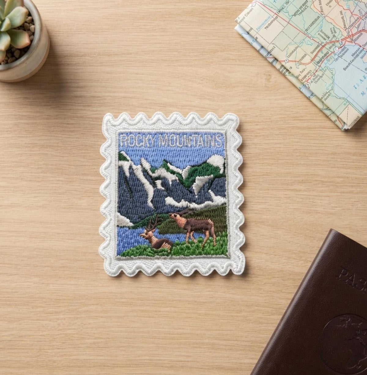 Travel Rocky Mountains Patch – 2 X 2 National Park Iron On Souvenir Hiking Collector