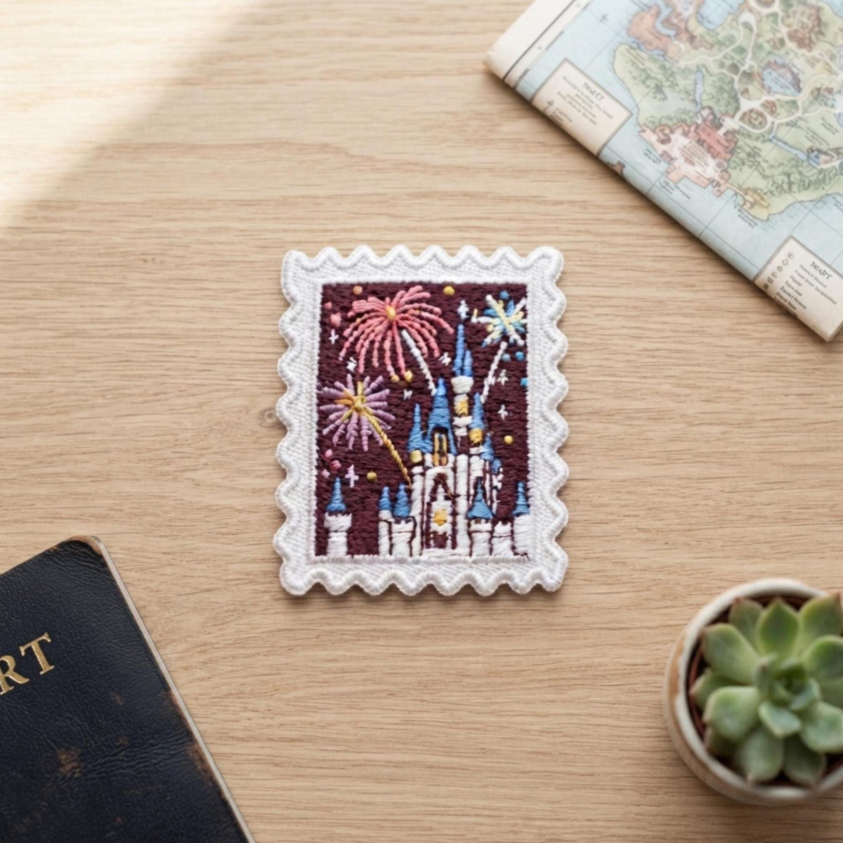 Disney Iron On Patch – 2 X 2 Disneyland Castle Pins Collector