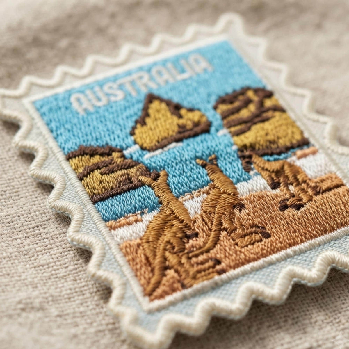 Australia Travel Patch – Kangaroo Beach Iron On Souvenir Applique Gift