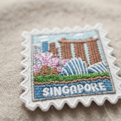 Singapore Travel Patch – Country Iron On Souvenir Collector Pins Gift