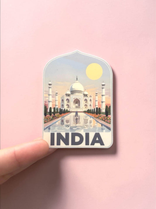 India Travel Vinyl Sticker – Funny Taj Mahal Waterproof Souvenir Gift