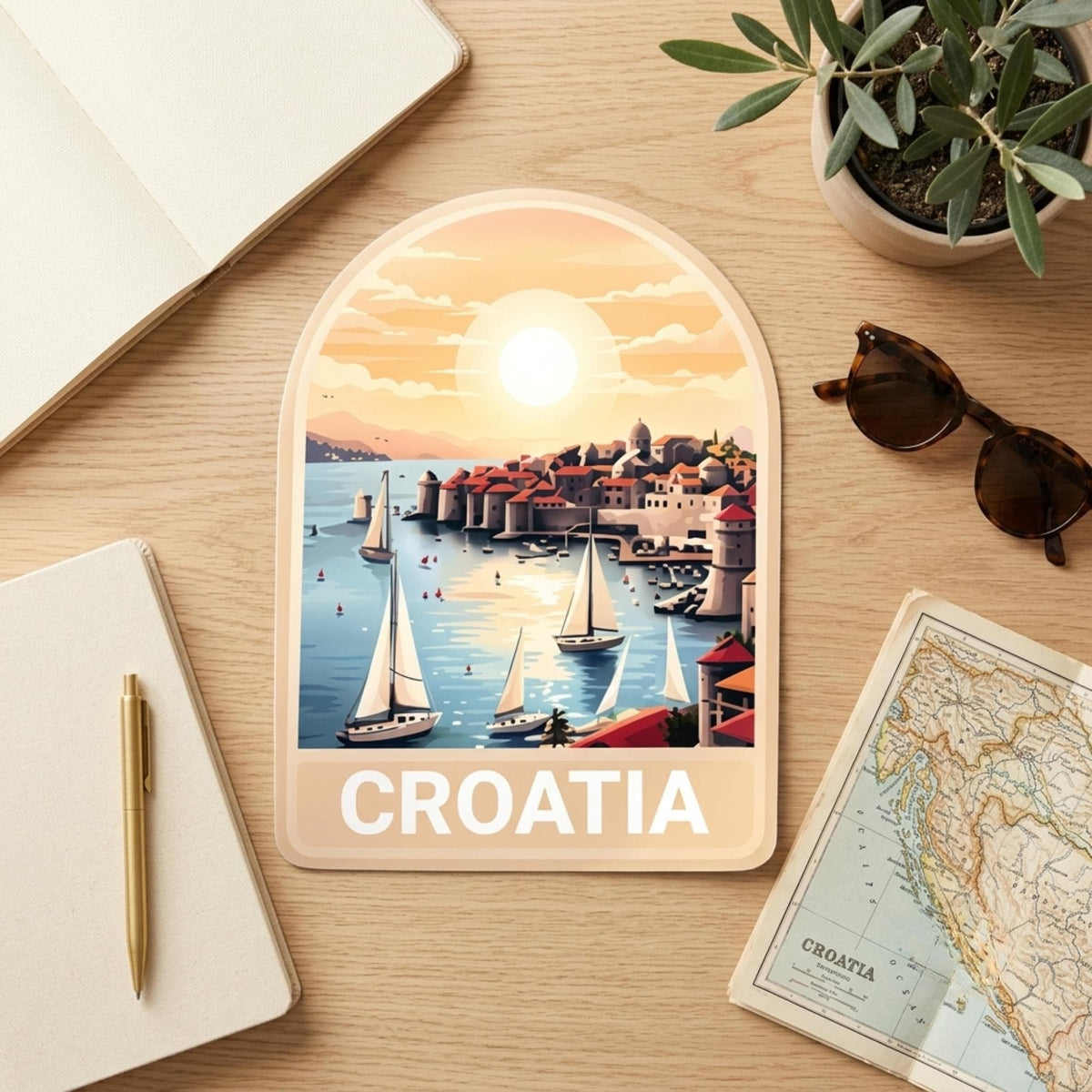 Travel Croatia Vinyl Sticker – Dubrovnik Waterproof Souvenir Gift