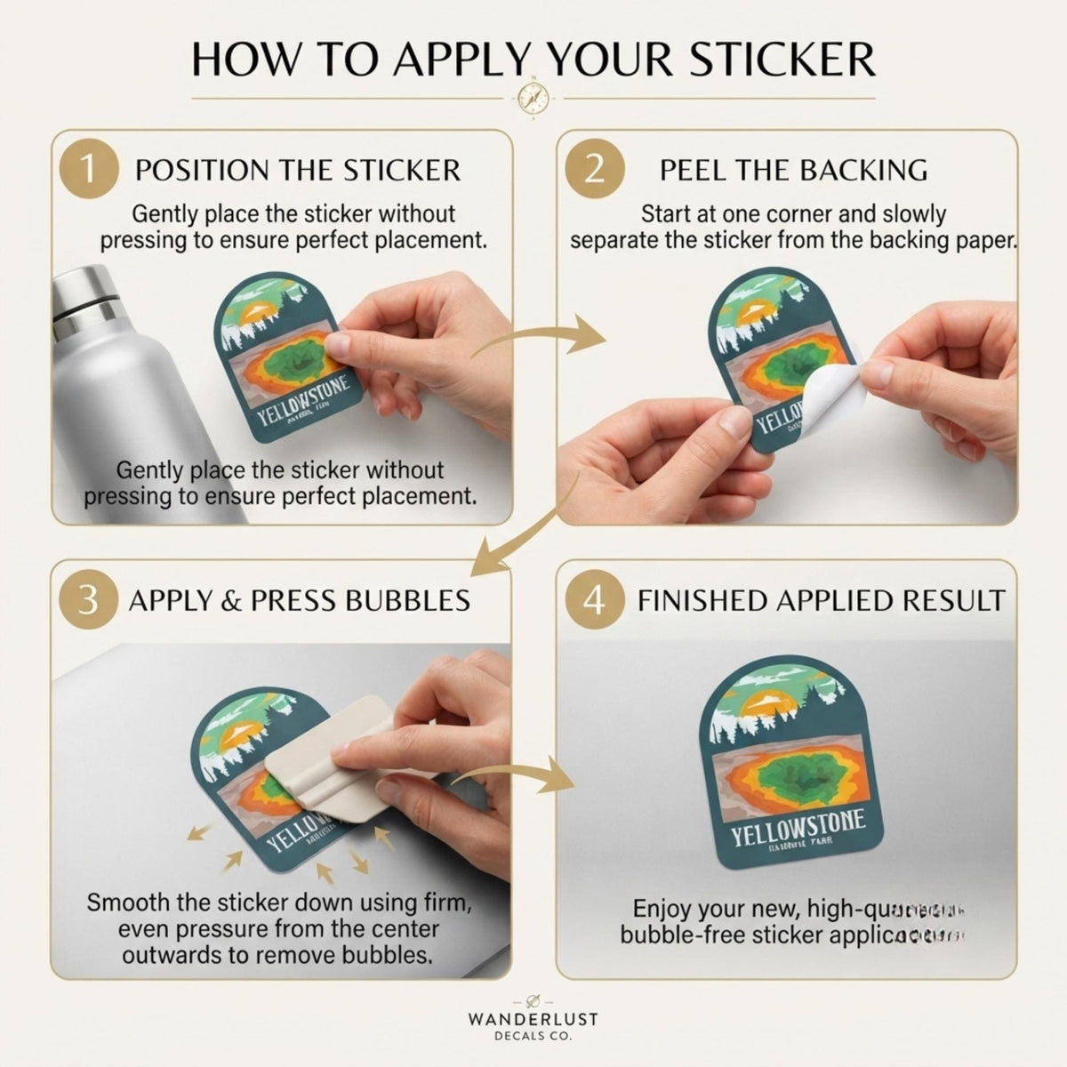 Yellowstone National Park Vinyl Sticker – Waterproof Travel Souvenir