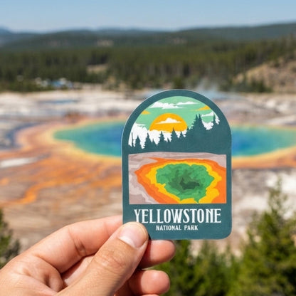 Yellowstone National Park Vinyl Sticker – Waterproof Travel Souvenir