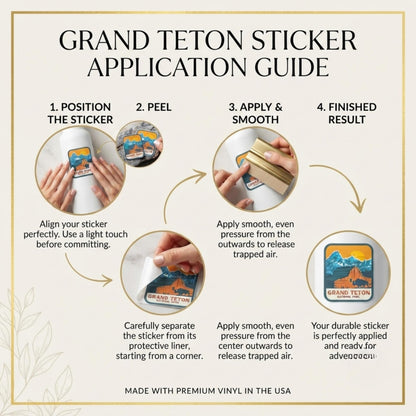 Travel Grand Teton Sticker – National Park Waterproof Vinyl Stickers