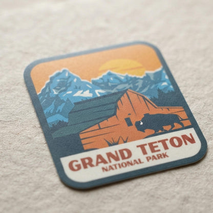 Travel Grand Teton Sticker – National Park Waterproof Vinyl Stickers