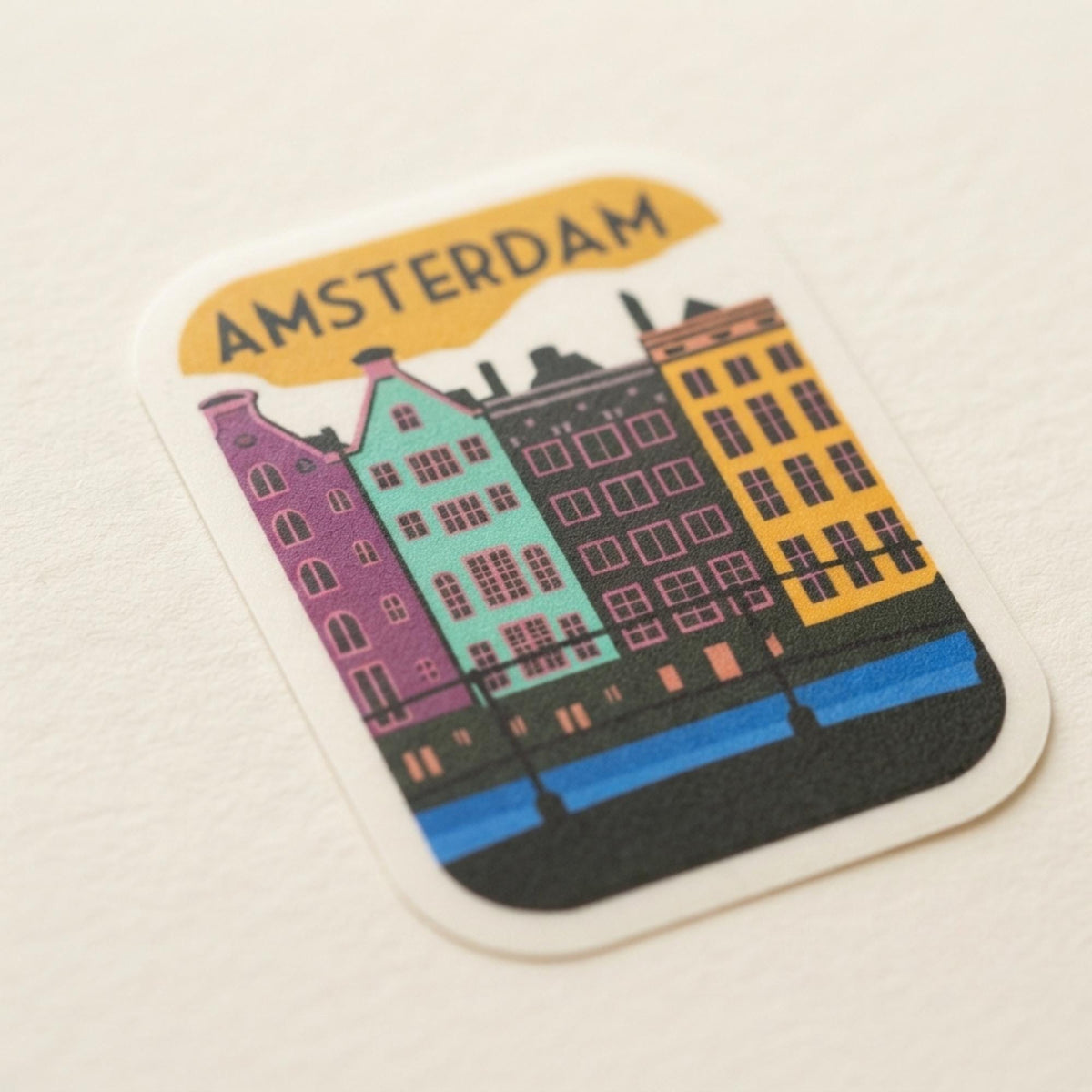 Amsterdam Travel Vinyl Sticker – Waterproof Souvenir Netherlands Deco Stickers