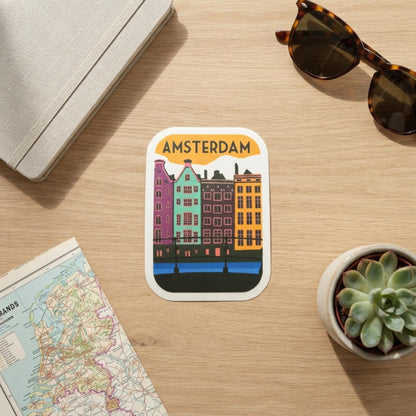 Amsterdam Travel Vinyl Sticker – Waterproof Souvenir Netherlands Deco Stickers